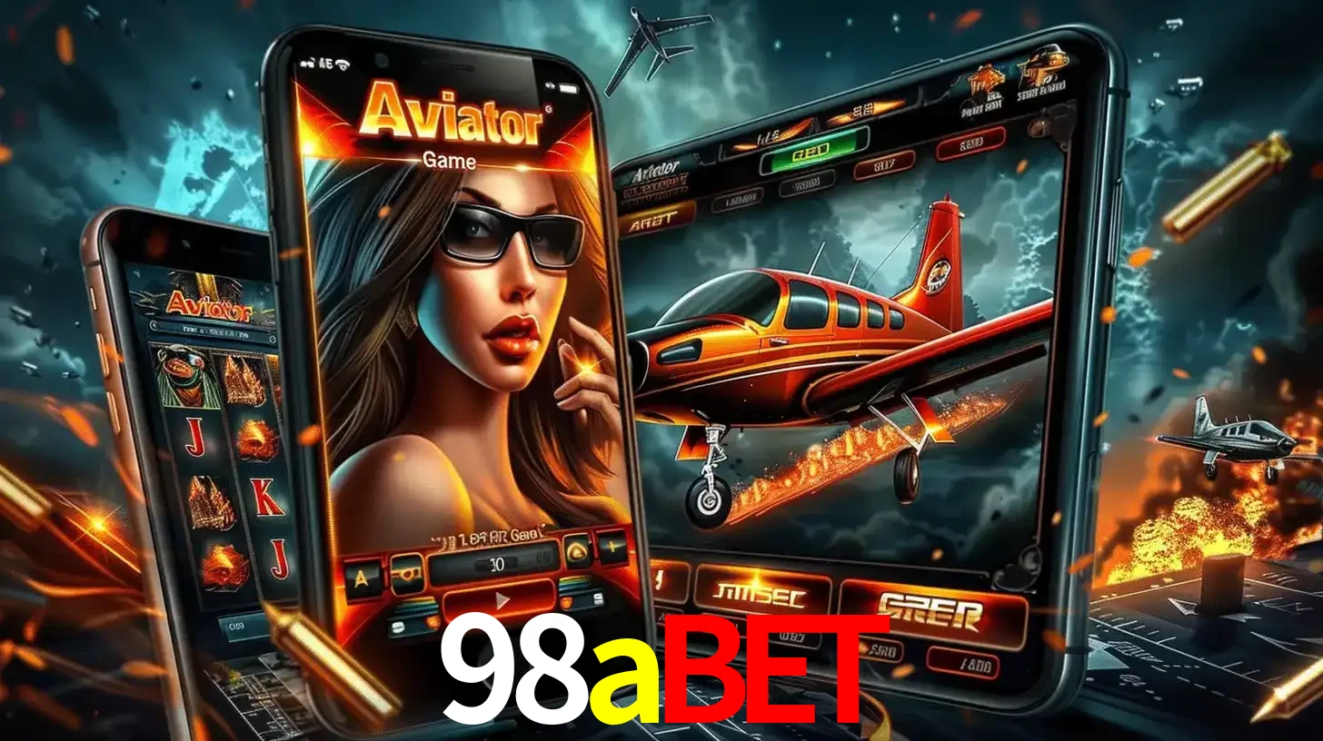 O popular jogo de apostas Aviator exibido em vários celulares e tablets, mostrando a interface emocionante e a ação de voo disponíveis para jogar agora no 98abet.