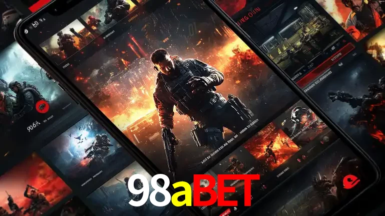Tela de um celular exibindo uma galeria de jogos de tiro com temática militar, mostrando a variedade de e-sports disponíveis para apostas na plataforma de entretenimento 98abet.